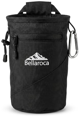 BELLAROCA® | Sac à Magnésie d’Escalade | Résistant à l’Eau et aux Abrasions avec 2 Grandes Poches et Mousqueton – Idéal pour Bloc, Salle et Escalade en Extérieur