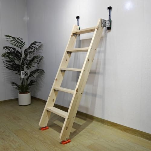 Rutschfeste Etagenleiter, Wandmontage, Etagenleiter, Treppe, Hochbett, Seitensteigleiter, verstellbar, Massivholz, Kletterleiter für Dachwohnheim