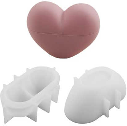 Qkbuza in silicone resina epossidica | Cuore riutilizzabile Facile da rimuovere | per artigianato in resina decorazione per ufficio | Per Cera Gesso Vasetti di Stoccaggio Tazze di