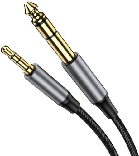 KAYQINHO 3M 3.5mm to 1/4 Adapter Audio Stereo Cable, 6.35mm 1/4 Male to 3.5mm 1/8 Male TRS Bidirectional Stereo Audio Cable Jack for Cellphone, Laptop, Switch, Home Theater Devices.