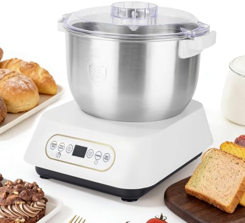 7L Stainless Steel dough mixer, Stainless Steel Stand Mixer for Baking with Thermostatic Fermentation 25-38℃ & Intelligent Timer, Large Capacity Automatic Stand Mixer Machine for Home Baking