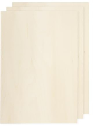 QUARKZMAN 3 Piezas De Tabla De Madera De Tilo 297 X 210 X 5mm | Tablas De Madera Sin Acabar Contrachapado, Para Manualidades Corte Laser, Con Superficies Lisas