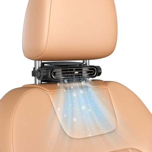 Pellzell USB Car Seat Fan for Backseat - 3 Speeds Quiet Neck Fan Mini Portable Air Conditioners for Car Accessories, Cooling Fans for Baby Kids Rear Facing, Carseat Fan for Jeep SUV Van RV Truck