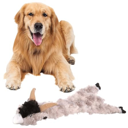 SPOT by Ethical Products Skinneeez Crinklers Hundespielzeug mit Quietscher für alle Hunde, Zerrspielzeug für kleine und große Rassen, Quietschspielzeug für Hunde, Ziege, Größe L