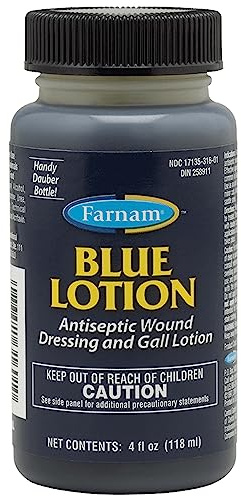 Farnam Blue Lotion Antiseptic Wound Dressing and Gall Lotion for use on Horses and Dogs, Blue 4 Ounces