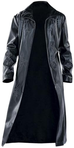 Tribal Coat Uomo Cappotto in similpelle nero Non Specificato