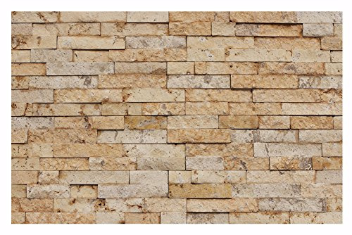 1 Muster W-014 Travertin Gold Wand-Design Verblender Steinwand Naturstein Fliesen Lager Verkauf Stein-Mosaik Herne NRW