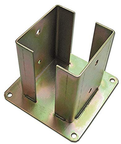 2X Pfostenschuhe 120x120 mm CE Stahl verzinkt+ hohe Korrosionsbeständigkeit