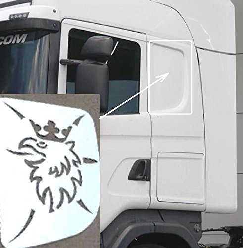 24/7Auto 2 x piastre in acciaio inox con incisione laser Grifoni per Scania R 2004 – 2015 camion cromo lucido