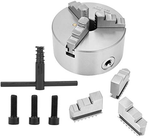 K11-130 3-Jaw Self-Centering Lathe Chuck,130mm / 5.1inch Manual Metal Chuck,3800r/min for lathe machine tools,CNC Machine,etc