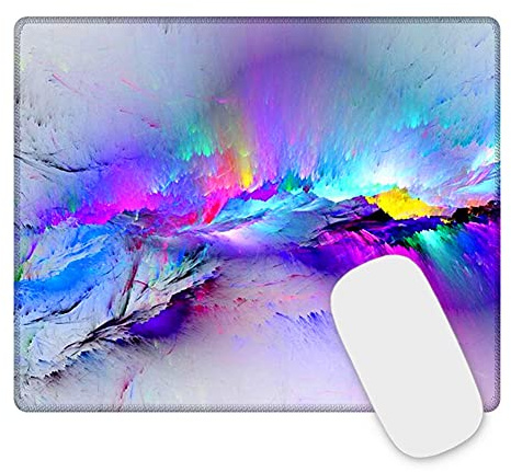 Mauspad Gaming Mousepad with Designs Stitched Edges 26 x 21 x 0.3 cm for PC, Laptop, Home Office (Colorful)