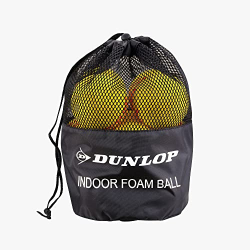 Dunlop Tennis-Schaumbälle Indoor, 12 Bälle, 90 mm | Weicher Schaumstoff | 90-mm-Oversize-Design | Hoher Bounce, langsamer Flug | Sicheres Indoor-Training | Einsteiger