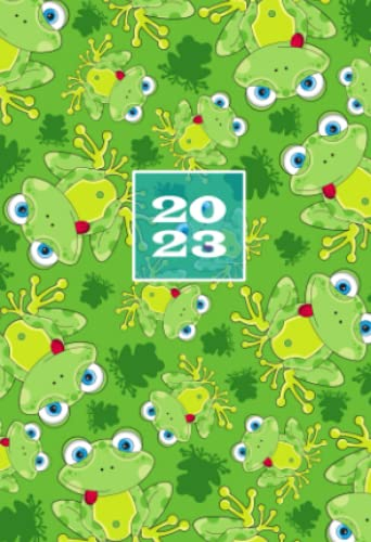2025: A6 Kalender Mini Planer | 1 Woche auf 2 Seiten | Jan - Dez Wochenplaner | Soft-Cover Frosch | Kalenderbuch Terminkalender | Organizer Wochenkalender | Terminplaner Buchkalender Jahresplaner