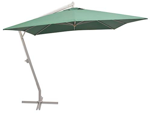 Catherinol Sombrilla colgante con palo, Parasol Terraza, Sombrilla Terraza Exterior, Sombrilla Jardin, Parasol Jardin, Sombrilla Playa, Parasol Excentrico, de aluminio 300x300 cm verde