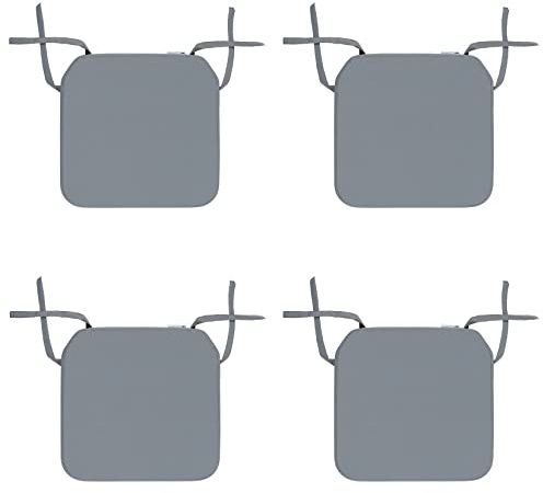 Proheeder Cuscini per Sedia 40×40×5 cm – Set da 4 – Impermeabili e Sfoderabili – Cuscini Spessi per Interno ed Esterno – Giardino, Cucina, Terrazzo – Grigio Scuro