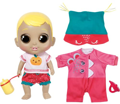 CHOU CHOU Baby Luca, 30 cm große Babypuppe mit beweglichen Augen und lustigen Soundfunktionen, inklusive Shirt, Hose, Mütze, Strampler, Flasche und Schnuller, 905562 Zapf Creation