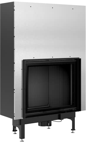 KRATKI Nadia holzbefeuerter Kamineinsatz Lufteinlass BImSchV 2 konform Stahl fi 200 mm Staubauslass Guillotine Tür 13 kW Thermischer Wirkungsgrad 81% 156,7x101,7 cm