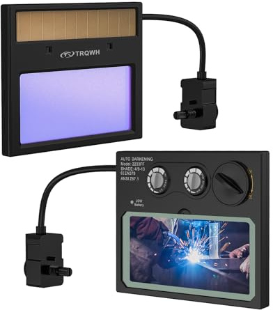 TRQWH HD Auto Darkening Welding Lens 4.33x3.54 Solar True Color Filter with 2 Arc Sensor Adjustable Shade Range 4/9-13 Replacement Welding Helmet Accessories for TRQWH Welding Hood