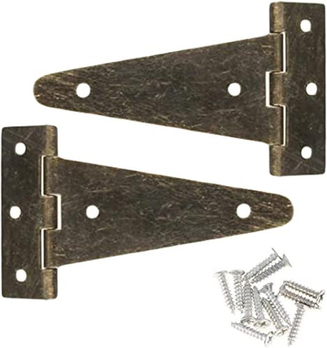2 x Scharniere, antike Bronze, flache T-Scharniere, Schmuck, alte Holzbox, Holzzaun, Schuppentür, schwarze Scharniere, Haushaltsartikel