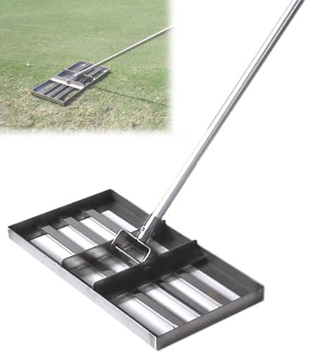 Rasen-Nivellierrechen, Kraftsparendes Rasen-Nivelliergerät, Mit 120 cm Edelstahl-Griff, Für Hofgarten-Golfplatz, Einfache Nivellierung Von Boden-Sand-Schmutz-Oberflächen