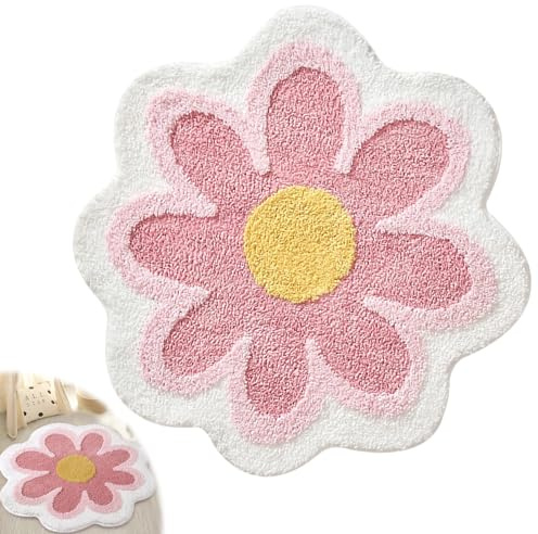 TOATELU Blumen Weiche Antirutsch Badematte, Duschvorleger Fußmatte Teppichboden, rutschfest Waschbar Badteppich für waschbar, wasserabsorbierend, für Badezimmer, Kinder, Innenbereich