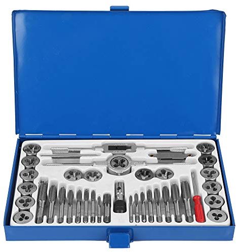 Set di Maschi E Filiere Metriche da 40 Pezzi, Set di Utensili Manuali Per Maschi E Filiere in Acciaio Legato Ad Alta Durezza Kit di Strumenti di Rifilettatura Standard Metrico Per Veicoli E Macchinari