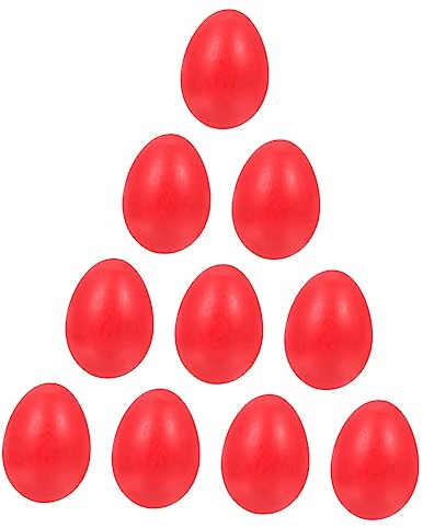 VINTORKY 10stücke Teiliges Rotes Holz Ostereier Zum Selbstgestalten Stabile DIY Dekorationen Für Osterparty Glatte Oberfläche Kindersicher Und Langlebig Als Kreative Geschenk Bastelidee