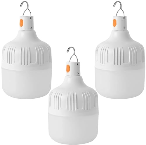 GOMETY 3 Stück LED Campinglampe, USB Wiederaufladbare Camping Laterne Superhell Zeltlampe 3 Leuchtmodi Batteriebetriebene Camping Licht Tragbare für Outdoor Angeln Wandern Stromausfall Notfall
