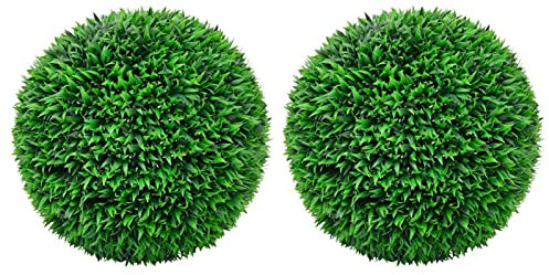 CIADAZ Künstliche Buchsbaumkugeln 2 Stk Buchsbaumkugel Künstlich, Kunstpflanze, Buchsbaum Schablone Kugel, Künstliche Pflanzen, 55 cm