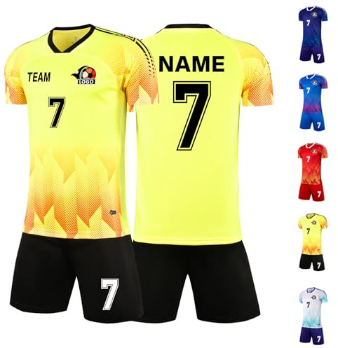 LAIFU Personalisierbare Fußballtrikots für Erwachsene Personalisierte Kindertrikots mit Namen, Nummern, Logo Atmungsaktive Fußballtrikot