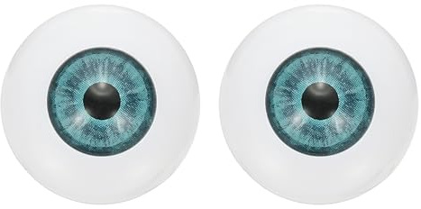 PATIKIL 24mm Safety Eyes, 2 Pcs Realistic Acrylic Eyes Plastic Half Eyeballs for Masks Halloween Props Art Craft, Blue Green