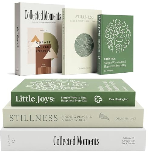 MESMOS Decorative Books for Shelves, Coffee Table Decor Faux Books for Decoration, Works as a Hidden Storage Box, Magnetic Closure, Linen Texture, Packaged in another Aesthetic Fake Book (Mindfulness)