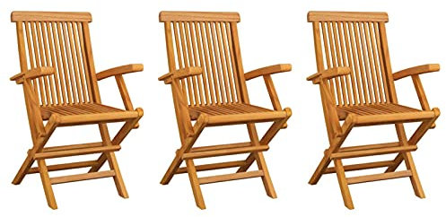 Fasba 3X Teak Massiv Gartenstuhl Hochlehner Holzstuhl Gartenstühle Sessel Gartensessel Stuhl Stühle Gartenmöbel Balkonstuhl Terrasse