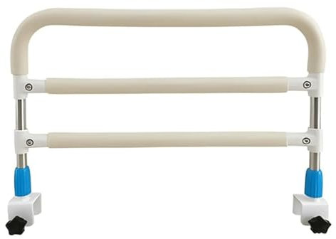 Barandilla de Cama de Acero Inoxidable con Altura Ajustable, Barra de Apoyo para Cama, barandilla de Seguridad portátil (Azul, 50 cm)