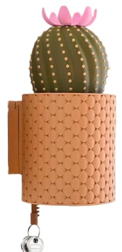 Cactus Wall Key Holder, Decorative Organizer Hook Hallway, 5,51 x 5,51 x 8,66 Inches Sturdy & Compact Design, Easy Mount Storage Rack for Keychains, Coats, Umbrellas, Shelves, and Home