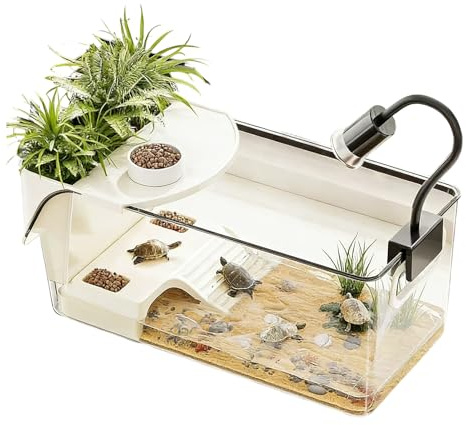 Kleines Schildkrötenterrarium, Schildkröten Wasserbecken Mit Sonnenplatz Reptilien Wasserschale Reptilien Badebecken Aquarium Dekoration Aquariumkäfigzubehör Für Schildkröte, Gecko, Schlange