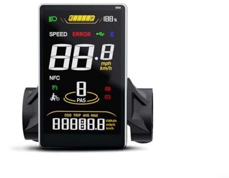 Écran LCD M58 Ebike 5 broches Interface étanche 24 V 36 V 48 V 52 V Protocole UART pour moteur de vélo électrique BAFANG