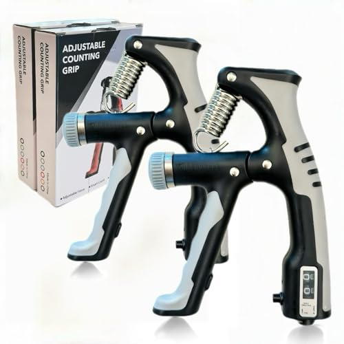 GOORFAC Griffkraft trainer Handtrainer Fingertrainer 2er Set，Einstellbarer Widerstand Handtrainer (10-100kg)，Fingertrainer，Hand Unterarm Trainingsgerät，Unterarmtrainer mit integrierter Zählfunktion