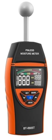 Rilevatore di umidità del legno senza contatto Misuratore digitale Schermo LCD Igrometro Allarme Tester pin,Rilevamento profondo