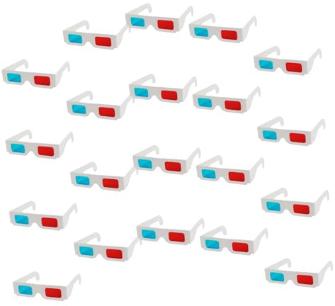 SOIMISS Occhiali 3d per Visione Stereoscopica Riutilizzabili in Carta e Plastica 20 Pezzi Leggeri per Cinema e Casa di Film e Video