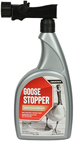 Goose Stopper Repellent Spray for Geese, Ducks & Other Web-Footed Animals - Weather-Resistant Formula - Humane Deterrent for Lawns & Outdoor Areas - 32oz Ready-to-Spray Quart Hose End