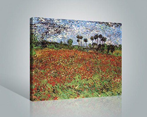 1art1 Vincent Van Gogh Poster Mohnfeld, 1890 Bilder Leinwand-Bild Auf Keilrahmen | XXL-Wandbild Poster Kunstdruck Als Leinwandbild 50x40 cm