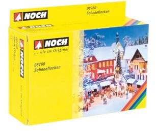 NOCH Schneeflocken, für Modellbau Winterlandschaften, 75 g Spezialfasern für Spurweiten H0, TT, N, Z