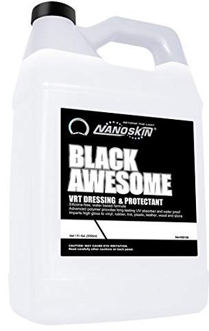 Nanoskin BLACK AWESOME Silicone-Free VRT Dressing Protectant 1 Gallon – Adjustable Like-New Finish to Vinyl, Rubber, Tire, Trim, Plastic, Interior & More | Safe for Cars, Trucks, Motorcycles, RVs