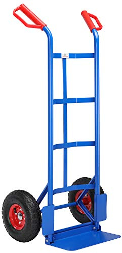 GARDEBRUKŽ Sackkarre klappbar 200kg Luftbereifung Stahl Transportkarre Haltegriffe Transportroller Stapelkarre Transportwagen Handkarre blau