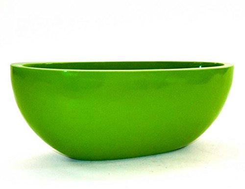 Elegant Einrichten Pflanzschale Fiberglas oval 51x23xH18cm Hochglanz Avocado grün
