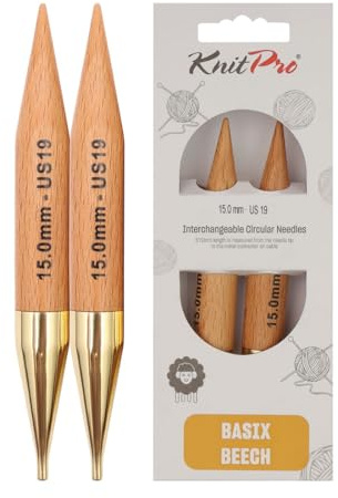 KnitPro Basix Beech Austauschbare Nadelspitzen 5 (13cm) | 15mm