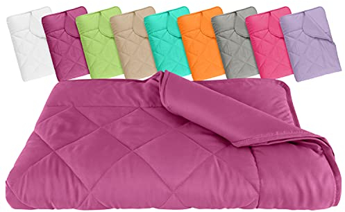 npluseins Sommerdecke 135x200 cm - dünne und leichte Bettdecke für den Sommer - Mikrofaser - Ökotex 100 - waschbar 60 Grad - 732.932, Beere