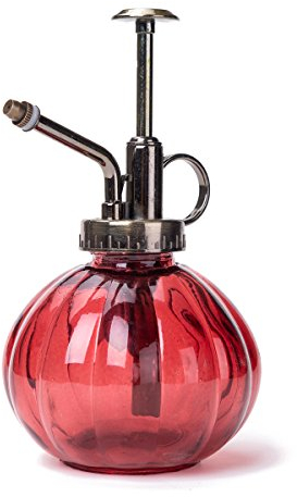 THY COLLECTIBLES Vaporisateur d'eau pour fleurs - Brumisateur de plantes - Style vintage - En verre - Décoratif - Avec pompe - Pour terrariums et plantes en pot - Rouge