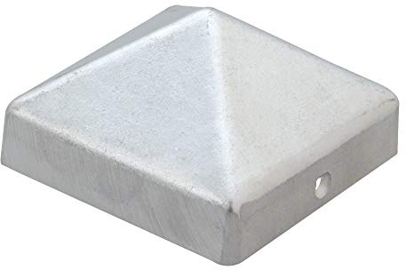 Alberts 217396 Pfostenkappe für Holzpfosten | hohe Form | Aluminiumguss | blank | 111 x 111 mm